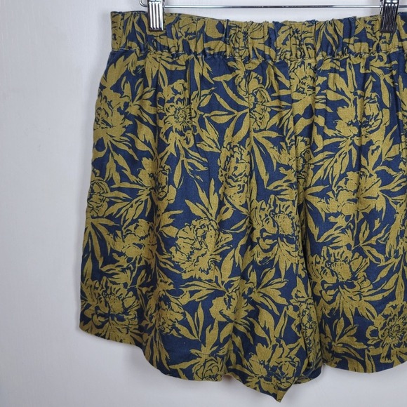 Madewell Clean Pull-On Floral 100% Linen Shorts Size Medium - Picture 9 of 10